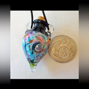 Lamp work glass necklace. Conversation piece!